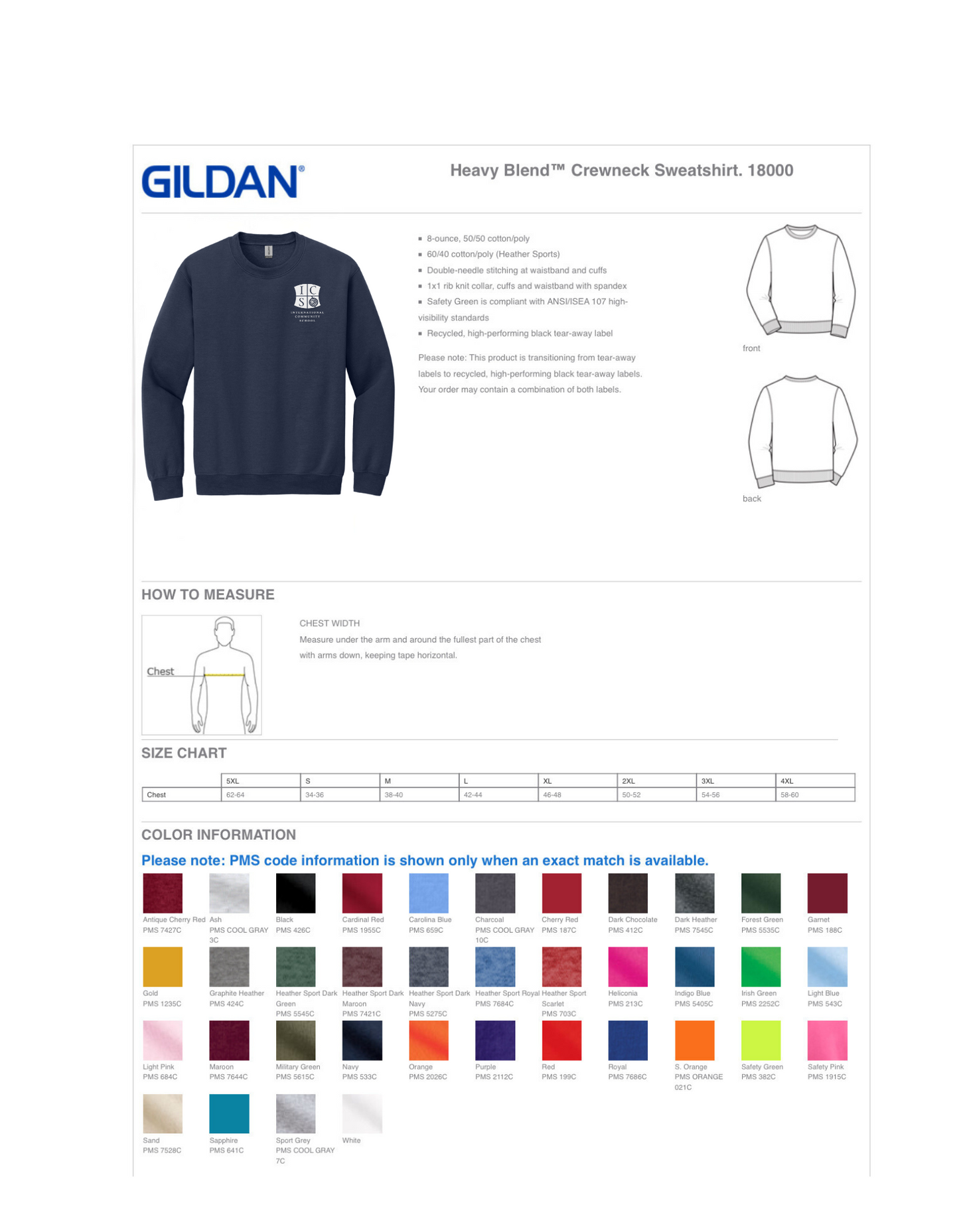 ICS FACULTY EMBROIDERED UNISEX PULLOVER SWEATSHIRT / GILDAN