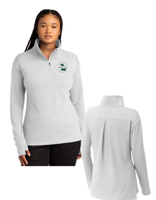 EMBROIDERED FEMALE SPORT TEK 1/4 ZIP SPORT WICK FLEX FLEECE JACKET / GAPAN