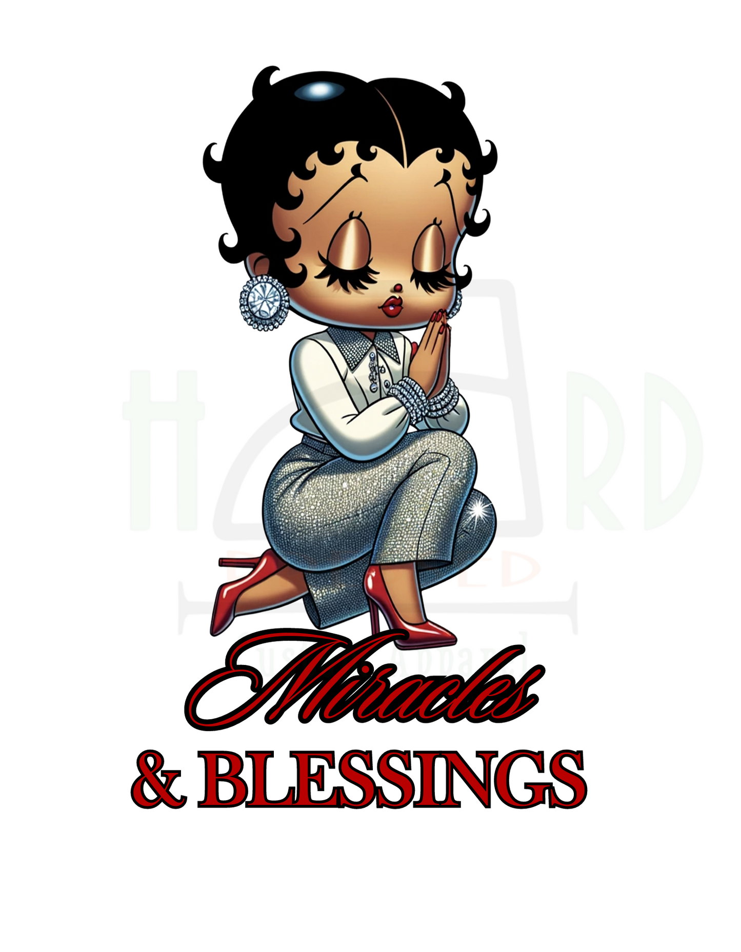 BETTY BOOP MIRACLES & BLESSINGS / RED & BLACK FONT